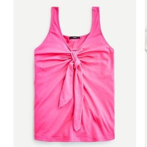 J Crew Tie Front Barbie Pink Tank
